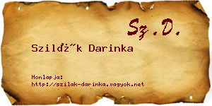 Szilák Darinka névjegykártya
